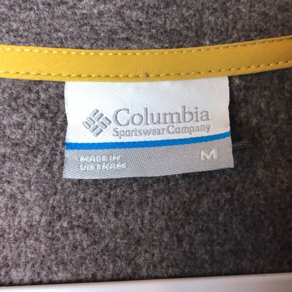 Columbia Jacket Men’s 1/4 Snap Button Pull Over Fleece Beige Brown Size Medium - Picture 5 of 6